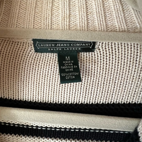 Ralph Lauren Aztec Zip Front Sweater Sz M - Picture 3 of 4